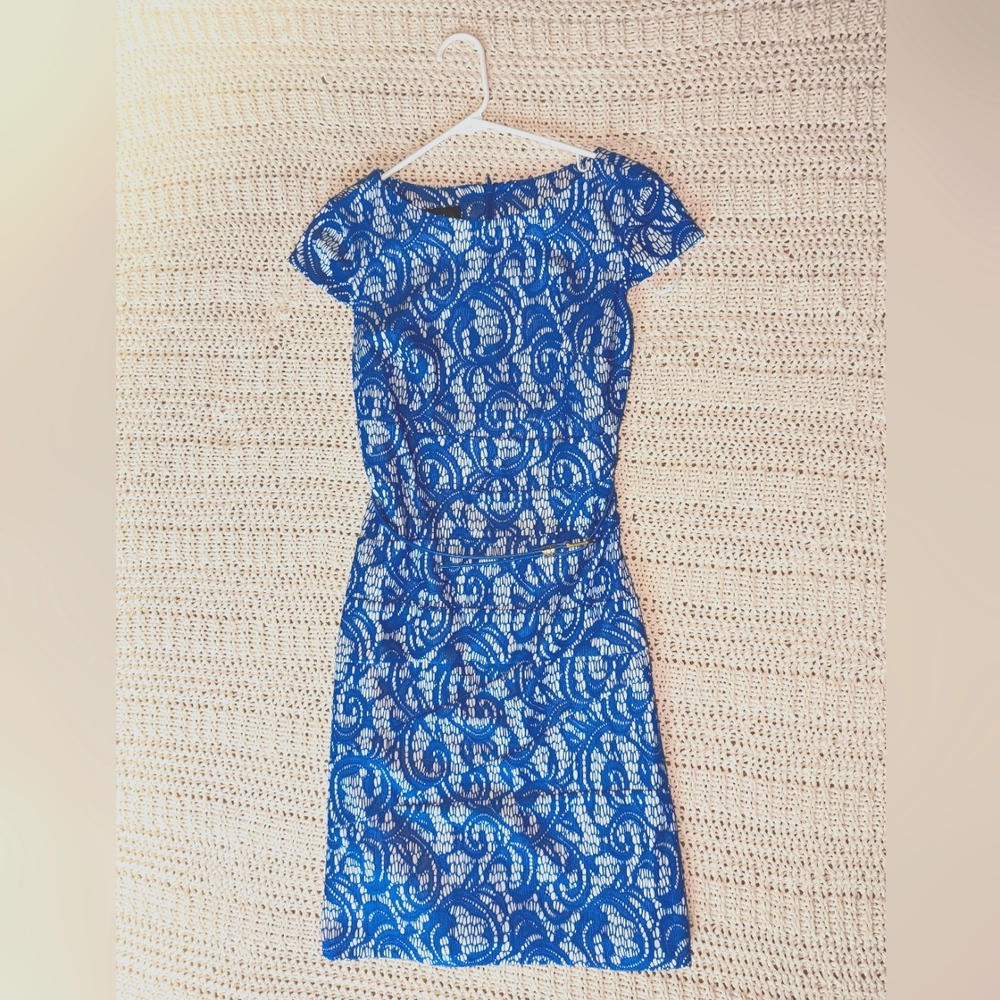ALYX dress, size 6, blue & white